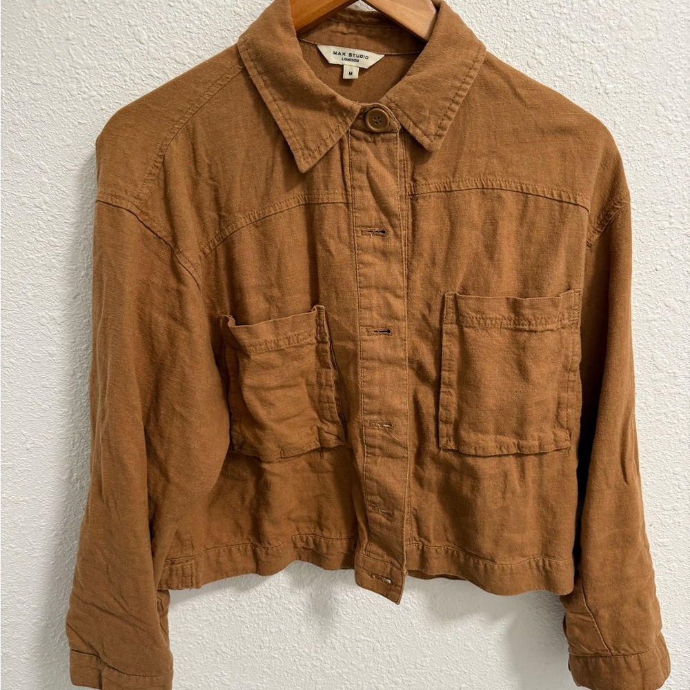 Max Studio cropped linen jacket
